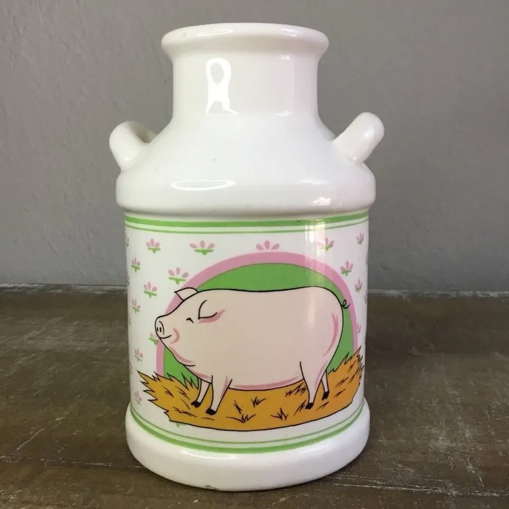 Vintage‎ 90s Cottagecore Farmhouse Country Farmcore Pig Novelty Utensil Holder